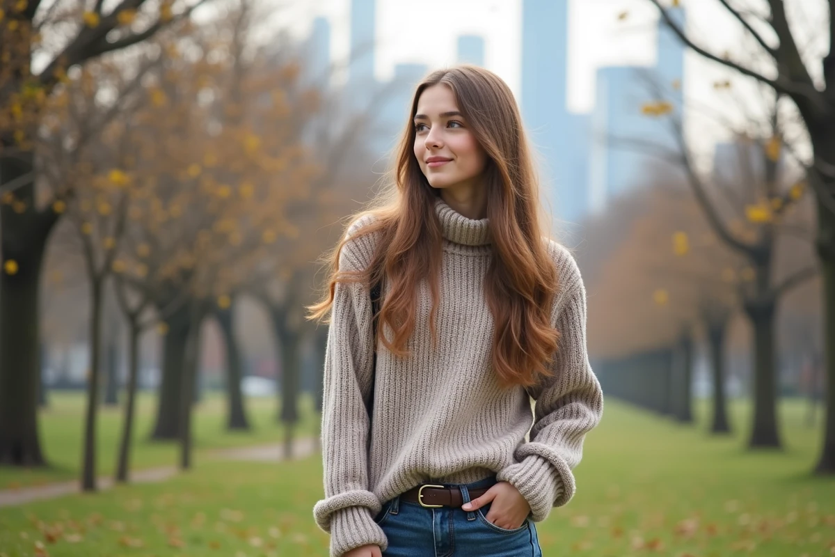 Adolescent dans un parc urbain au printemps